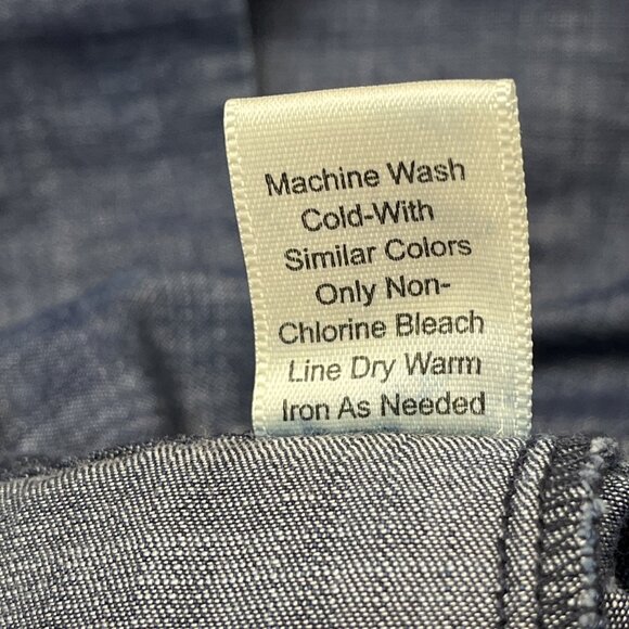 Standards and Practices Pants Womens 16 Chambray Wide Leg Cropped Paperbag Waist - Picture 11 of 12